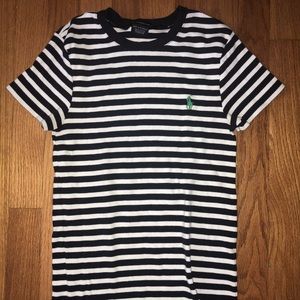 Navy and White Stripped Ralph Lauren Shirt